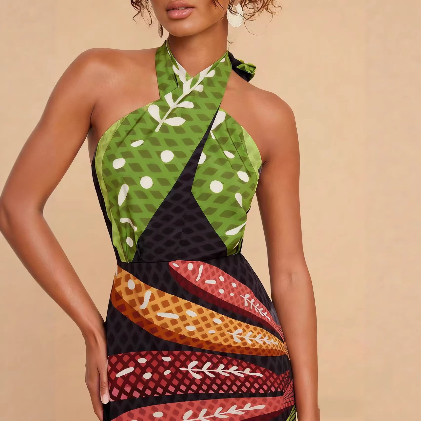Women's Backless Floral Dress