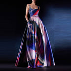Sleeveless Vest Colorful Printed Maxi Dress