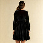 Women's Velvet Long Sleeve Dress