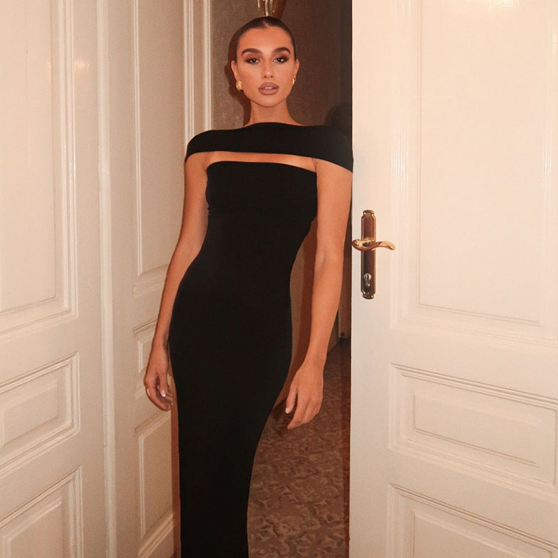 Off-Shoulder Backless Bodycon Maxi Dress