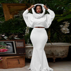 Women's Slim Fit Solid Color Coordinated Two-Piece Set