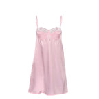 Women's Satin Lace-Trim Backless Nightdress