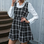 Women's Plaid Cami A-Line Mini Dress