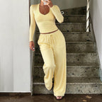 Women's V-Neck Drawstring Casual Top