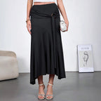 High-Waist Sheath Ribbon Skirt