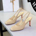 Women's Patent Leather Slingback Stiletto Sandals