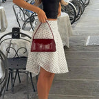 Women's Polka Dot Asymmetric Layered Mesh Skirt