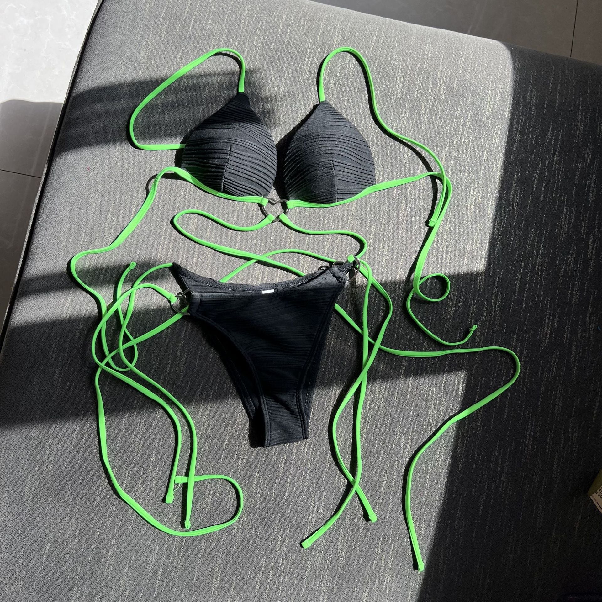 Love Drawstring One-piece Swimwear