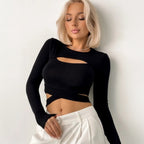 Women's Faux Two-Piece Cropped T-Shirt