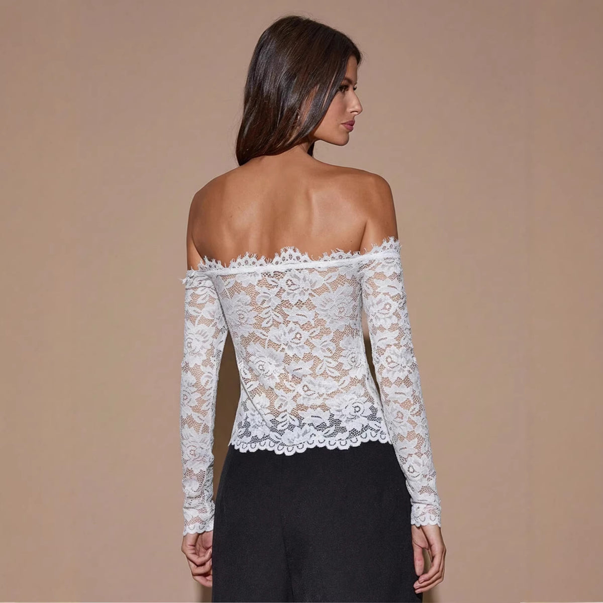White Off-Shoulder Lace Top