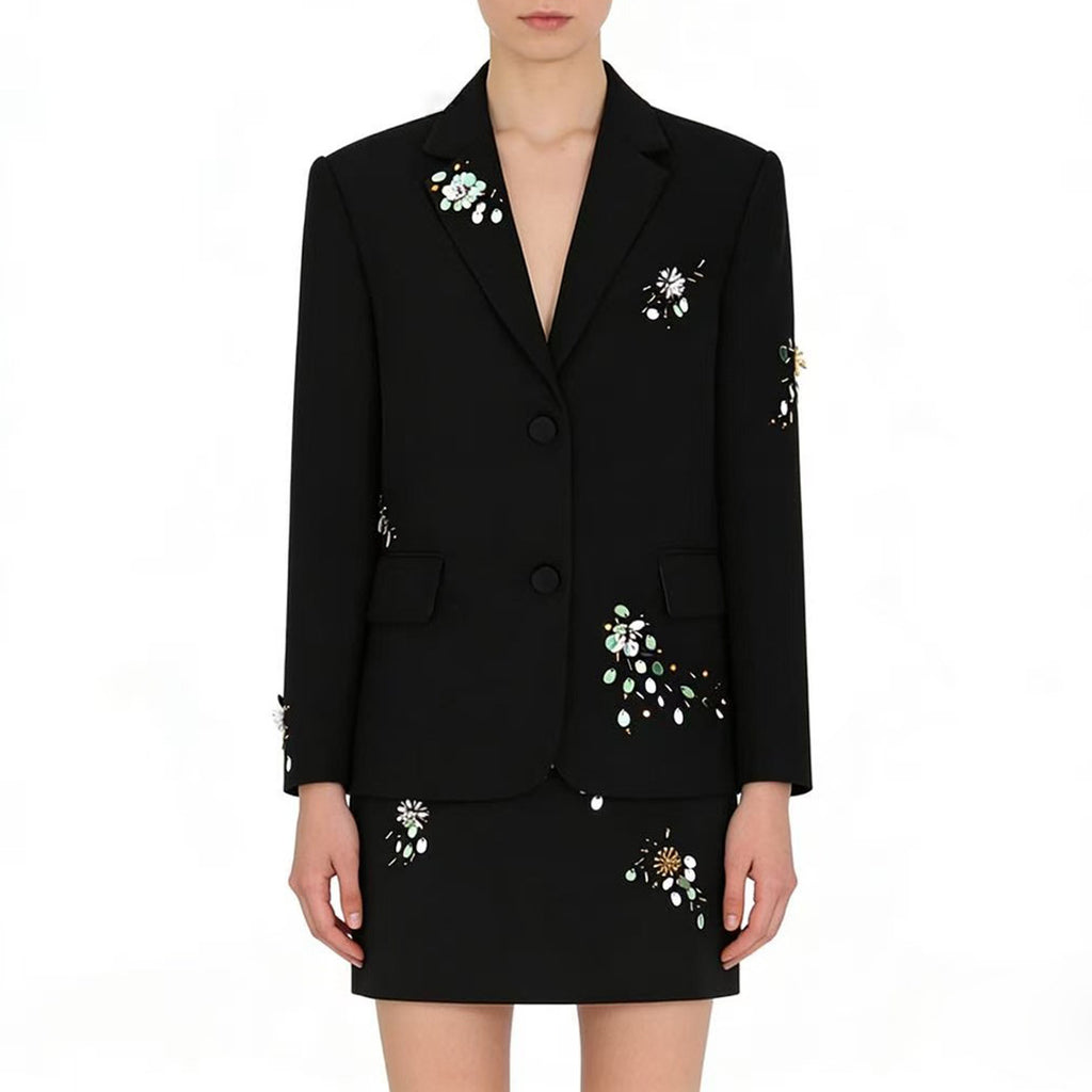 Women's Beaded Skirt Suit Two-Piece Set