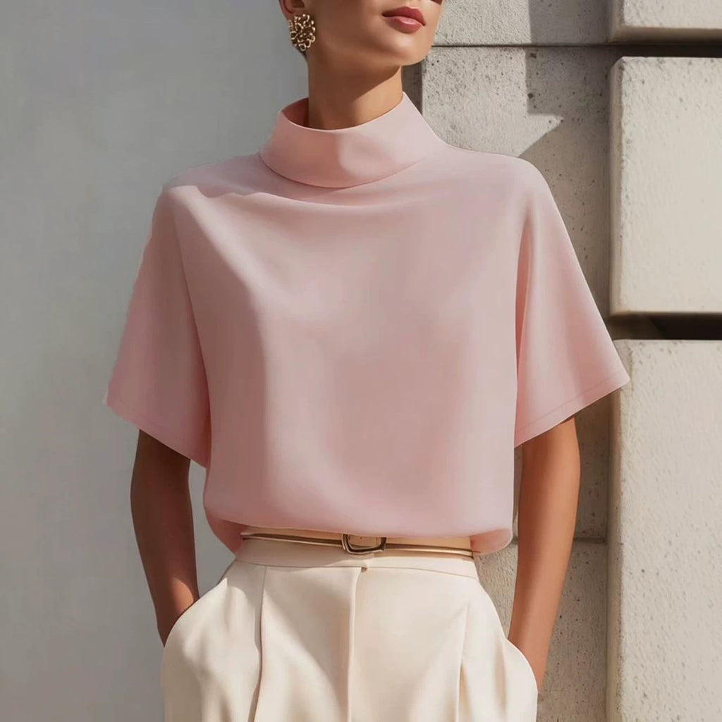 Women Clothing Women Clothing Solid Color Turtleneck Short