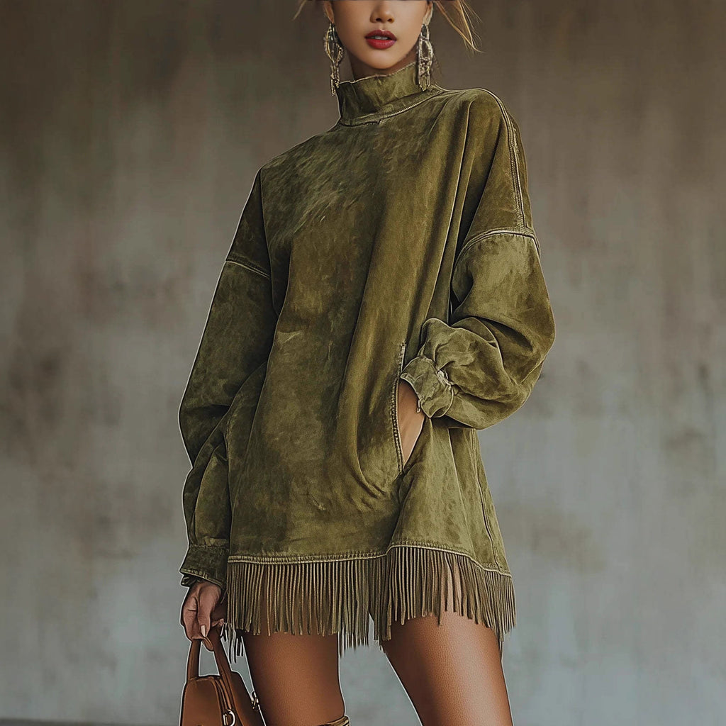 Women's Tassel Suede Dress