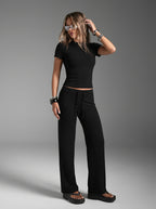Black [Short-Sleeved Trousers]]