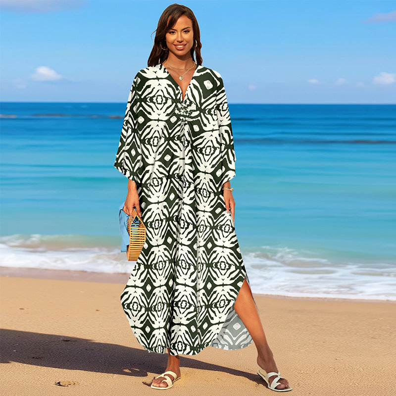Rayon Print Cover Up Swimwear