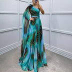 Women's Chiffon One-Shoulder Maxi Dress