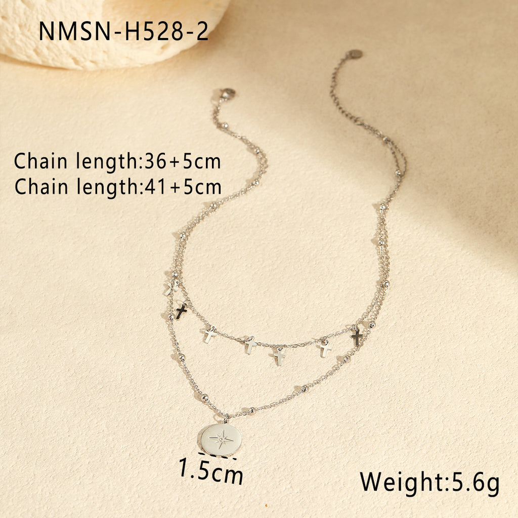 Steel Double-Layer Necklace