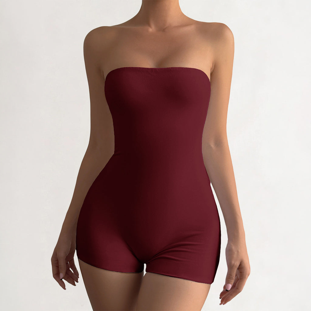 Sexy Tube Top High Elastic Slim Jumpsuit Women Clothing