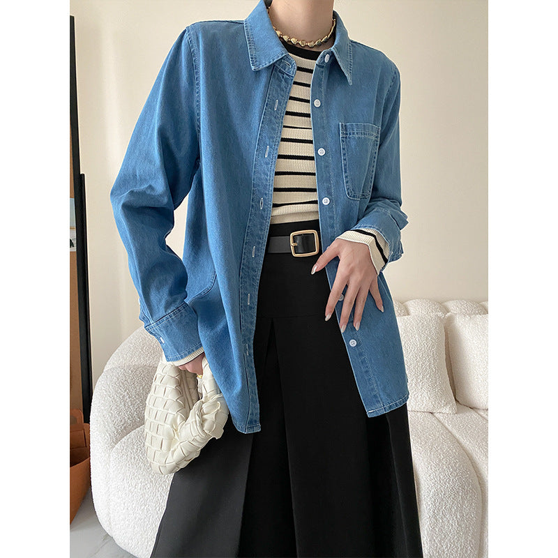 Women's Sinanbo Daily Fashionable Walf Checks Fabric Black Edge Small Round Neck Striped T-Shirt Bottoming Shirt