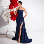 High End Heavy Industry High Grade Elegant Slim Fit Sequined Dress Light Luxury Party Ladies Evening Dress