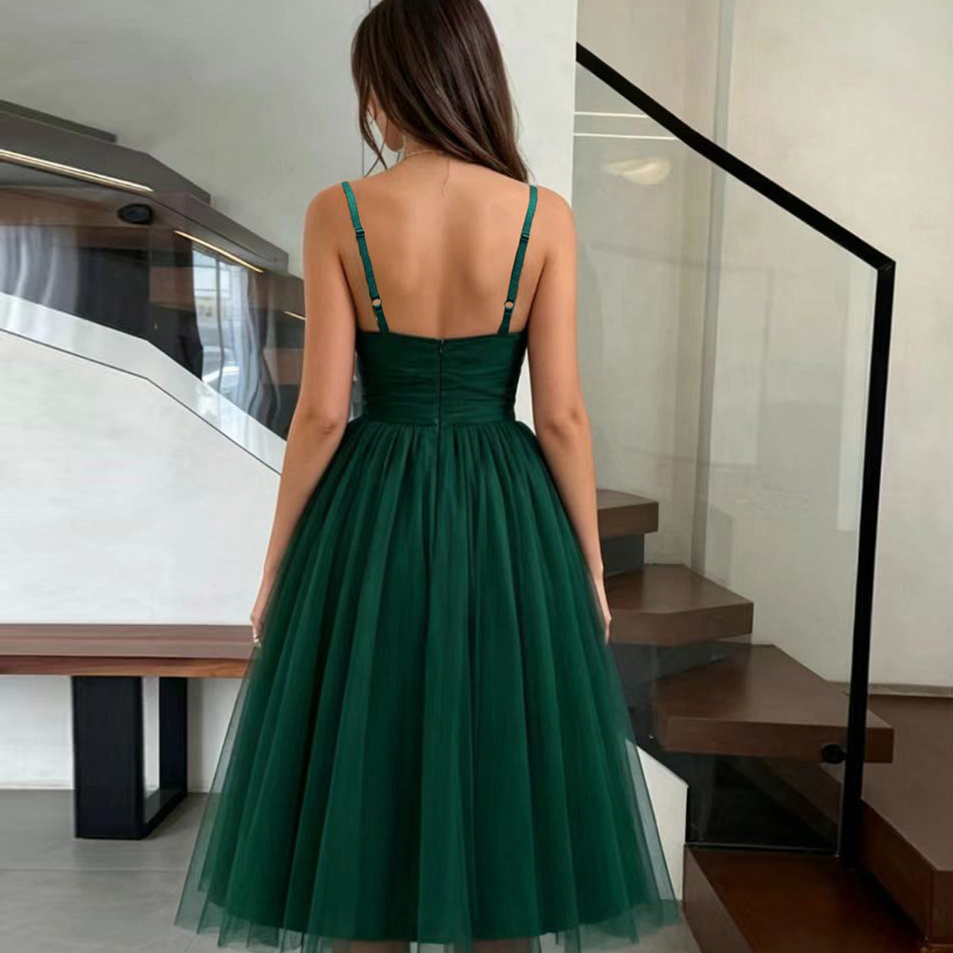 Women's Spaghetti Strap Cocktail Bridesmaid Dress