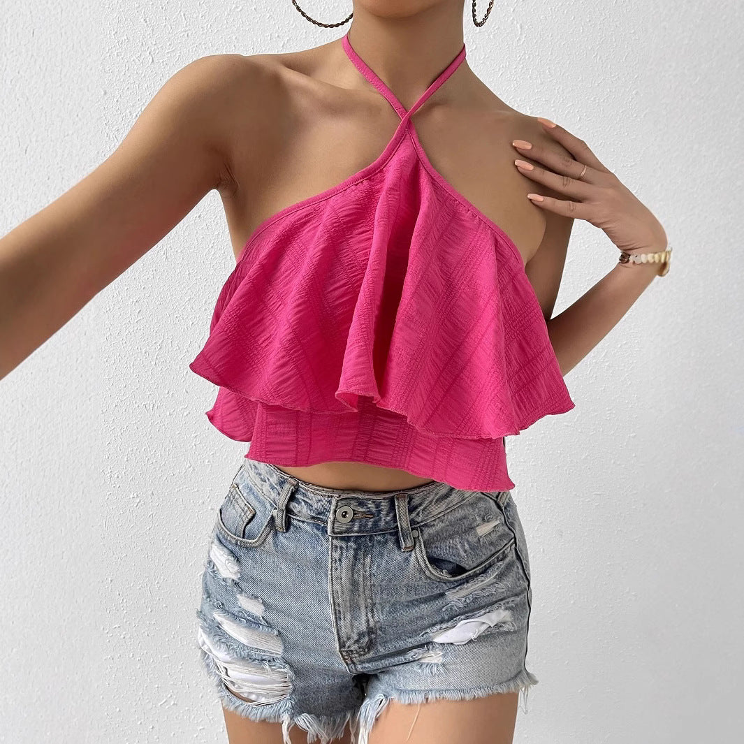Women's Women's Vest Summer Backless Niche Halter Sleeveless Top