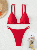 Solid Color Bikini Swimwear