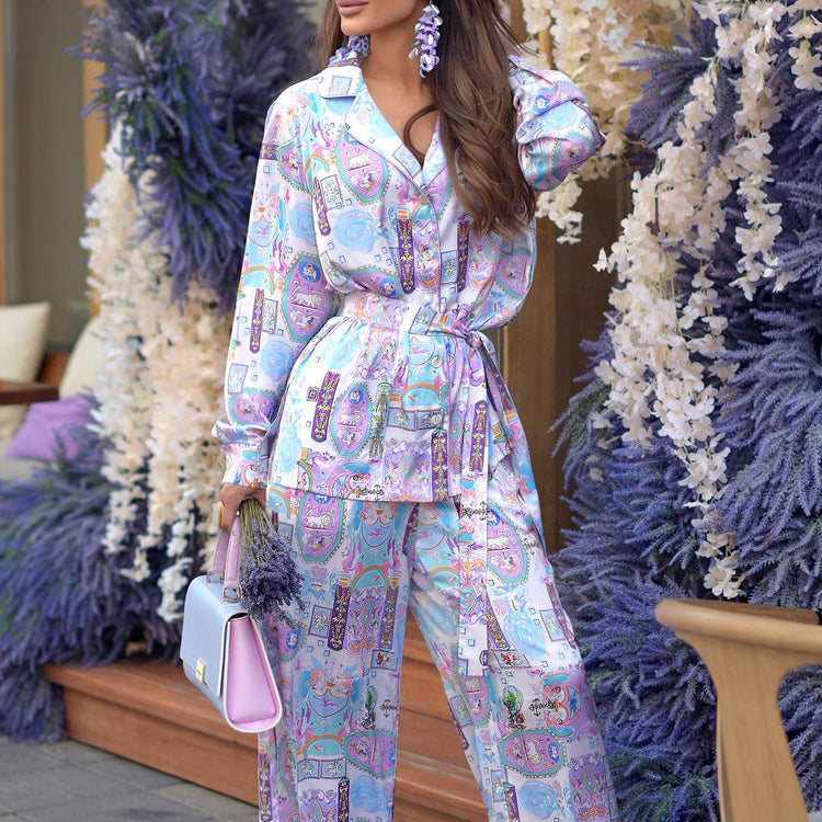 Printed Long-Sleeve Pajama Set