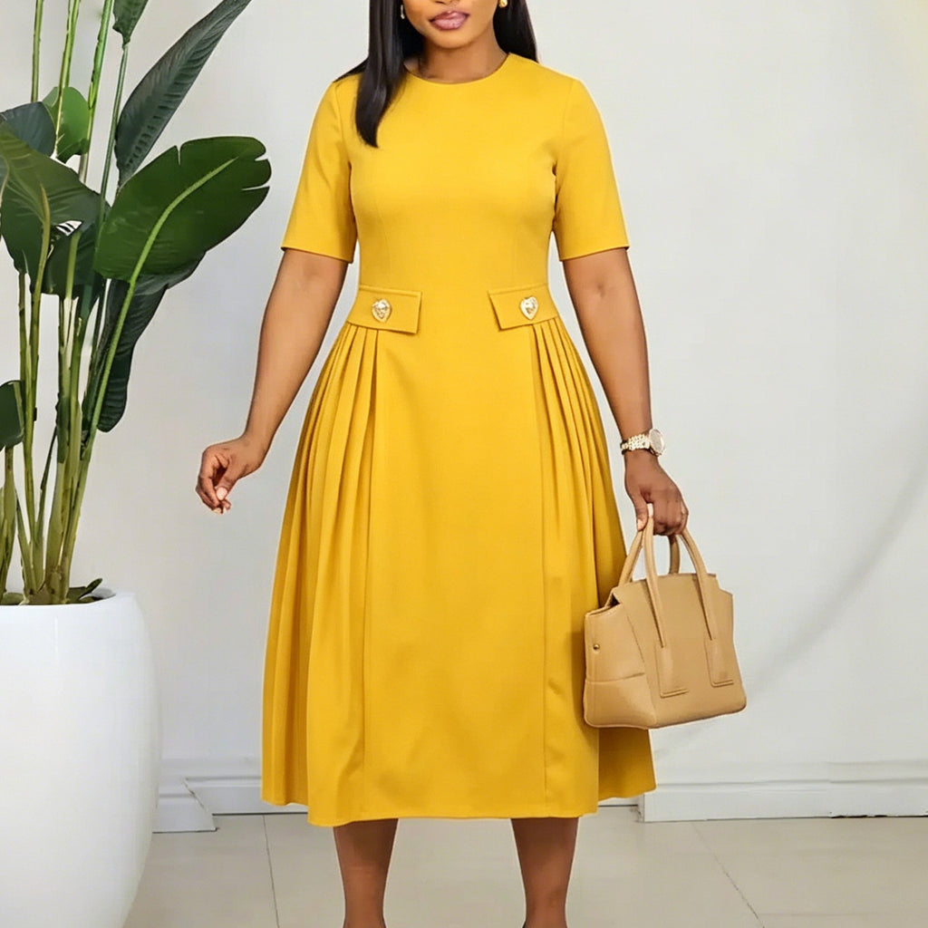 Women's Midi Short Sleeve Dress