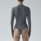 Deep V Button Long Sleeve Top