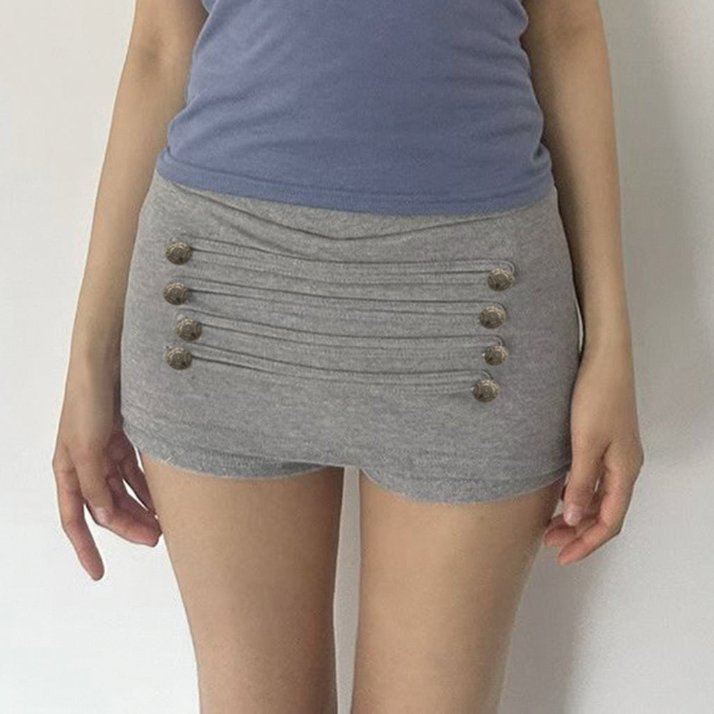 Women's Buckle Detail Pleated Skort
