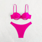 Solid Color Bikini Swimwear