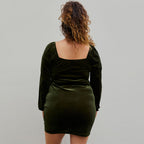 Women's Plus Size Velvet Backless Maxi Dress