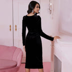 Women's Socialite Dress Younger Elegant Graceful Mid Length