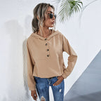 Fall Women Stand Alone Eaby Casual Solid Color Hooded