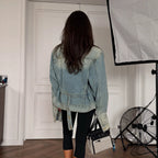 Washed Denim Belted Jacket