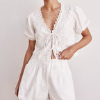 Lace-Up Top & Shorts Set