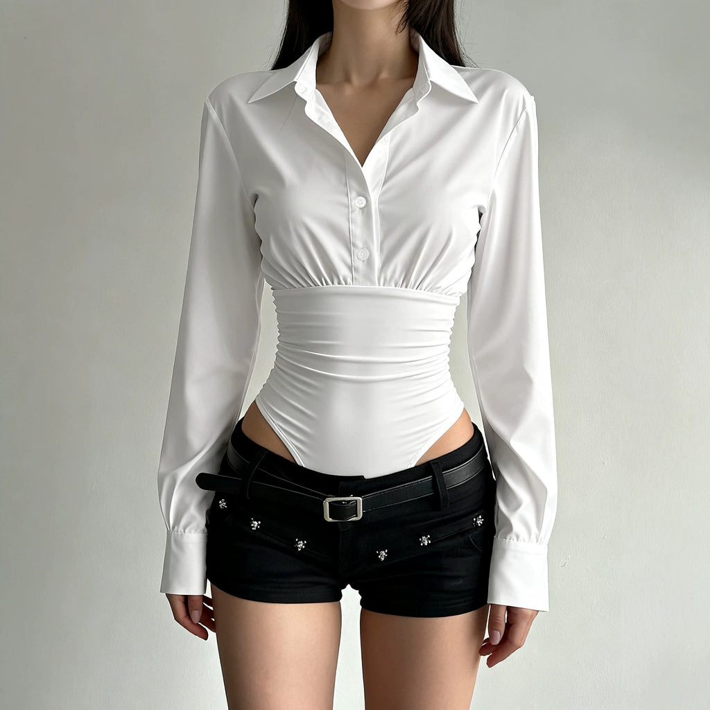 Women's Collared Long Sleeve Top