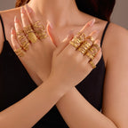 Open Ring Multi Layer Geometric Abstract Hollow Out Cutout