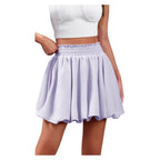 Pleated Spring Mini Half Length Cake Puffy White Skirt