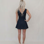 Women's Denim V-Neck Mini Dress
