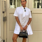 Collared Short Sleeved Shirt Dress Arrival Simple