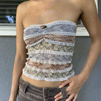 Women's Women’s Floral Lace Strapless Tube Top
