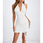 Women's Arrival Women Clothing Sexy Halter Ruffle Hip Ruffled Best Dress