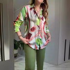 Women's Summer Printed Top Slim Pants Two Piece Set Women's