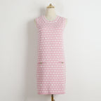 Jacquard Bow-Knit Sleeveless Vest Dress