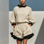 Women's Ruffle Top & Shorts Set