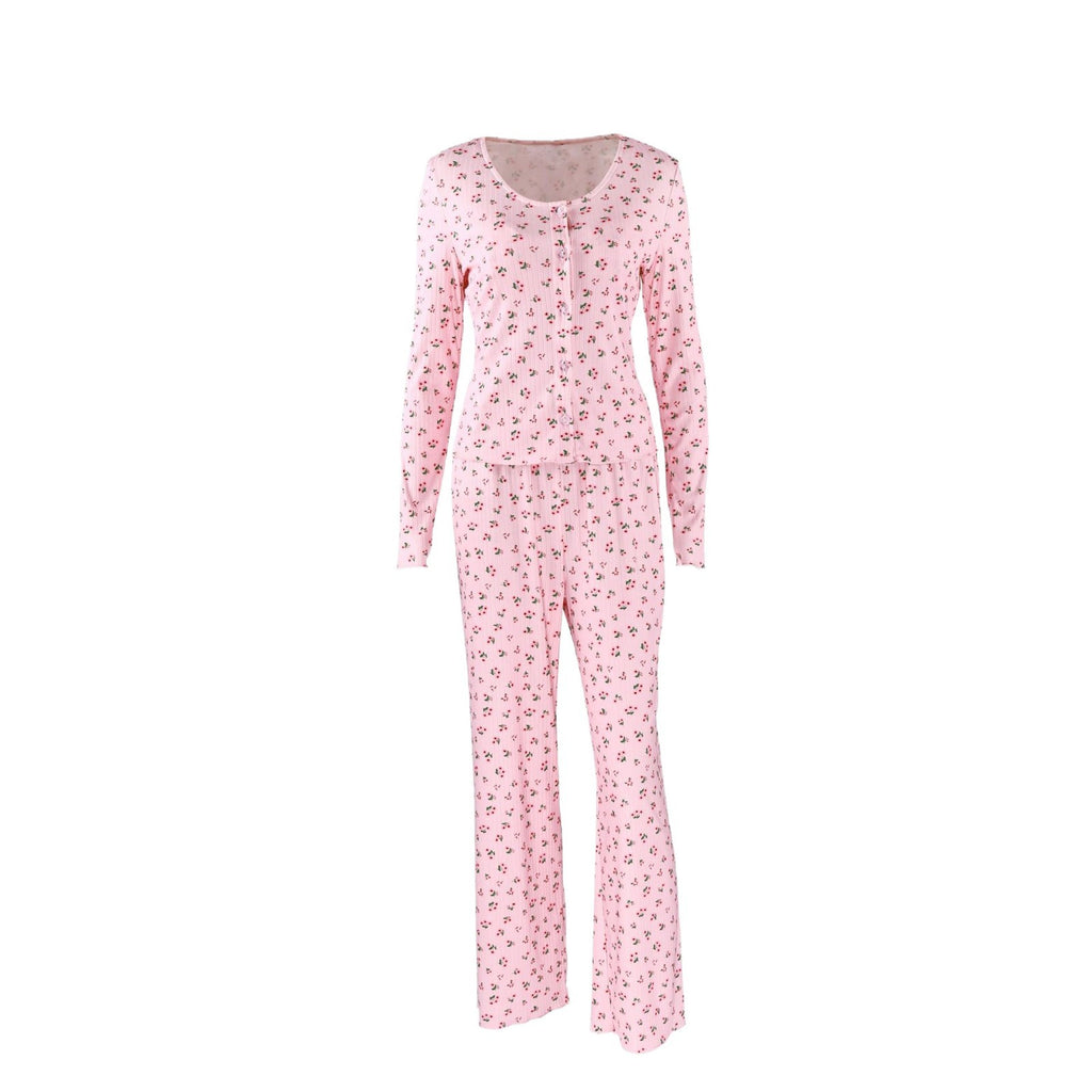 Women's Knitted Printed Three-Piece Cardigan Set