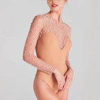 Beaded Lace Long Sleeve Jumpsuit