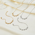 Women's Star Zircon Necklace And Bracelet Set